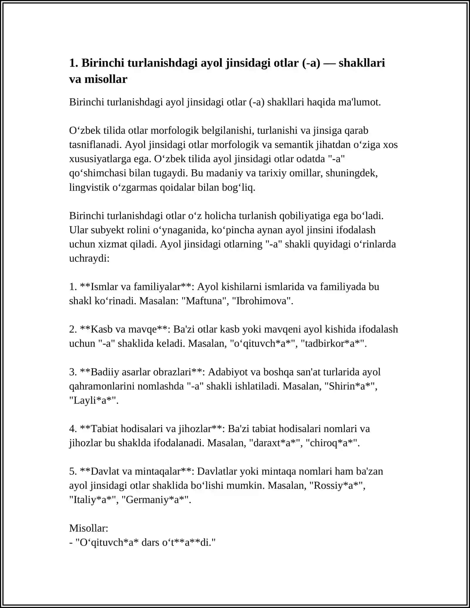 I - TURLANISHDAGI JENSKIY RODDAG OTLAR LOTIN TILI 3