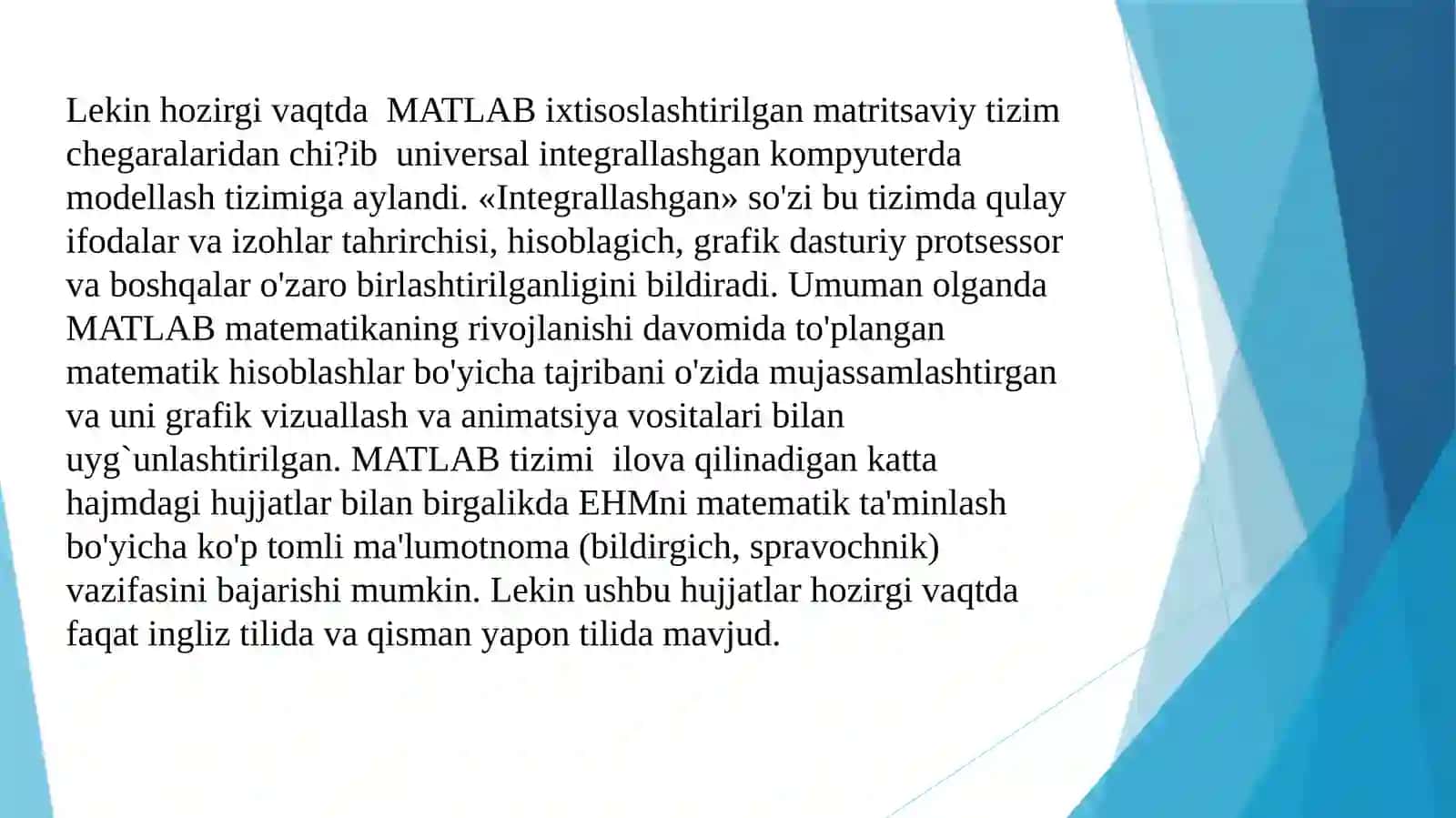 Matlab va uning asosiy elementlari 3