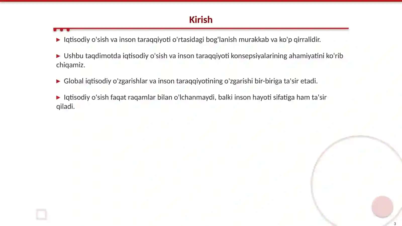 Iqtisodiy o'sish va inson taraqqiyoti 3