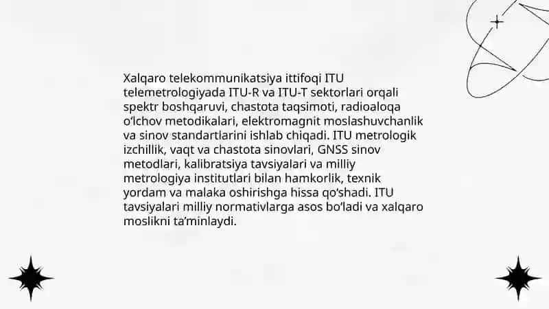 Axborot texnologiyalari va kommunikatsiyalar sohasi metrologiya xizmat kórsatish metrologiya bòyicha xalqaro tashkilotlar 3