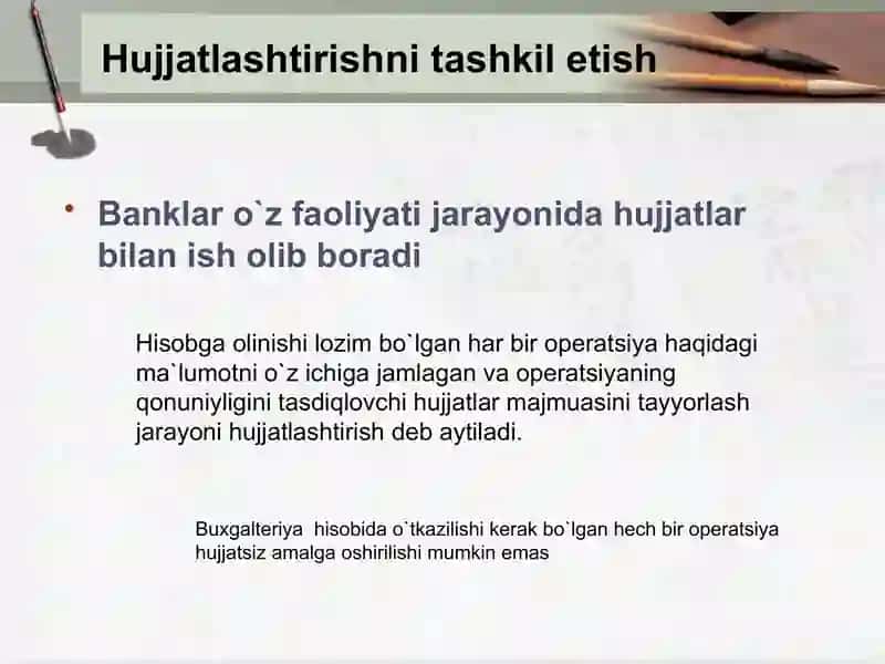 Bank hujjatlari, hujjatlar aylanishi va bank nazorati 3
