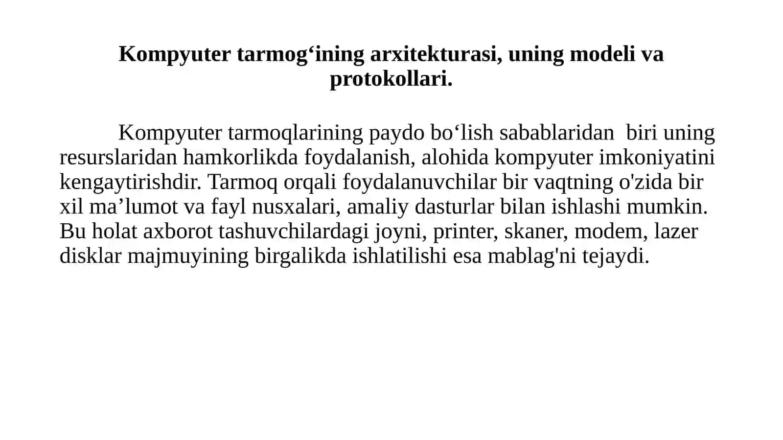 Kompyuter tarmoqlari haqida tushuncha 3