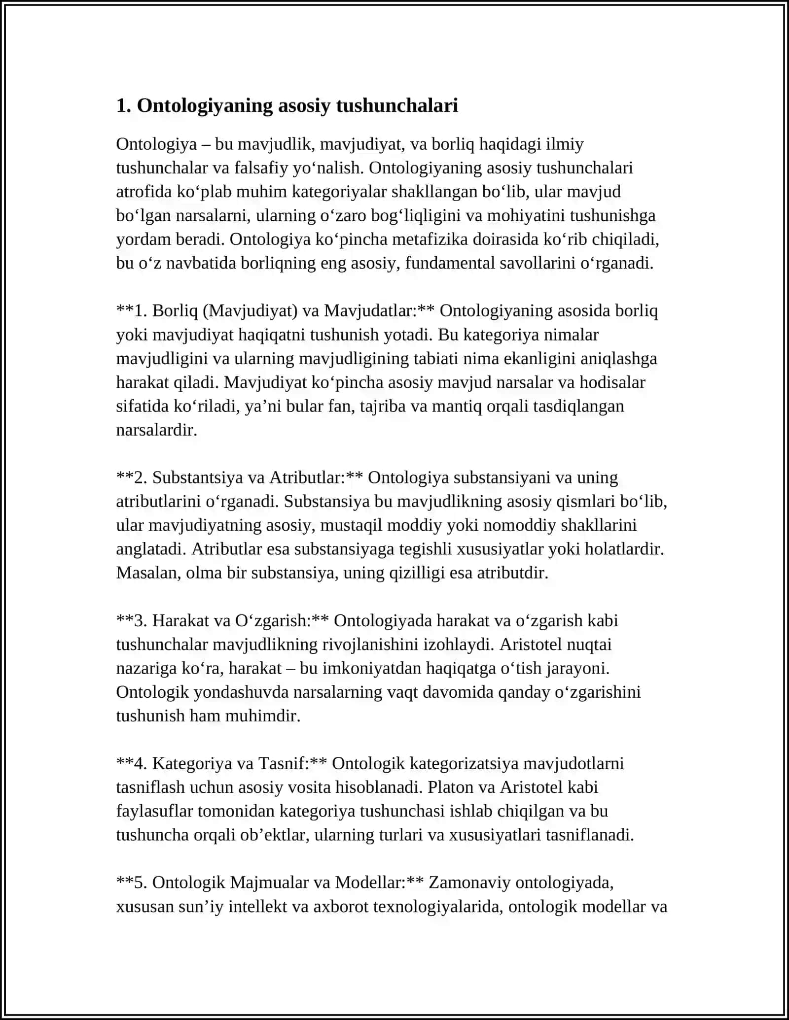 NOKLASSIK ONTOLOGIYANING YÒNALISHLARI VA MOHIYATI 3