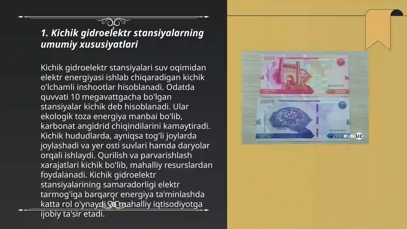 O'ZBEKISTONDA ISHLATILAYOTGAN KICHIK GIDROELEKTR STANSIYALAR SAMARADORLIGI 3