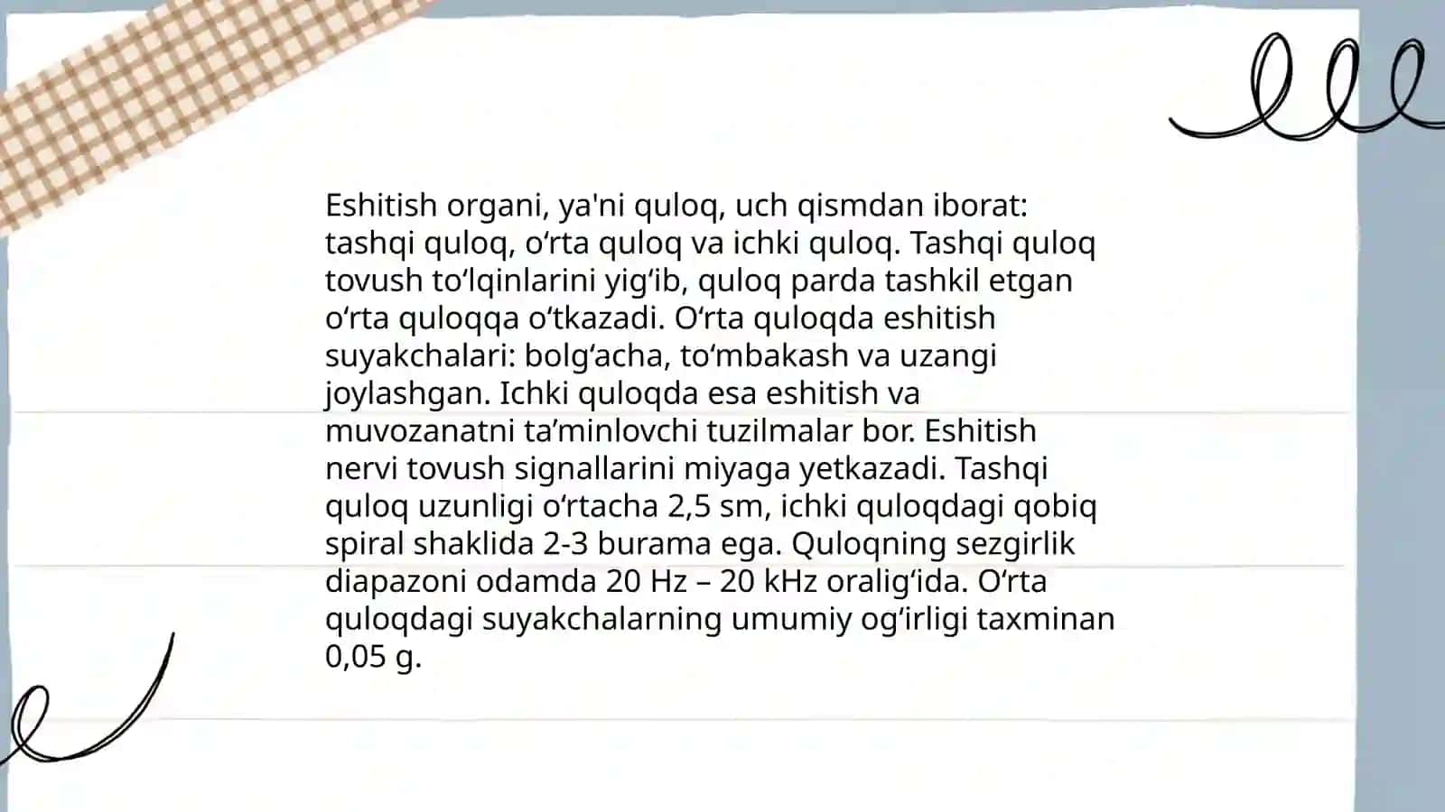 Eshitish organi inervatsiyasining xususiyatlari 3