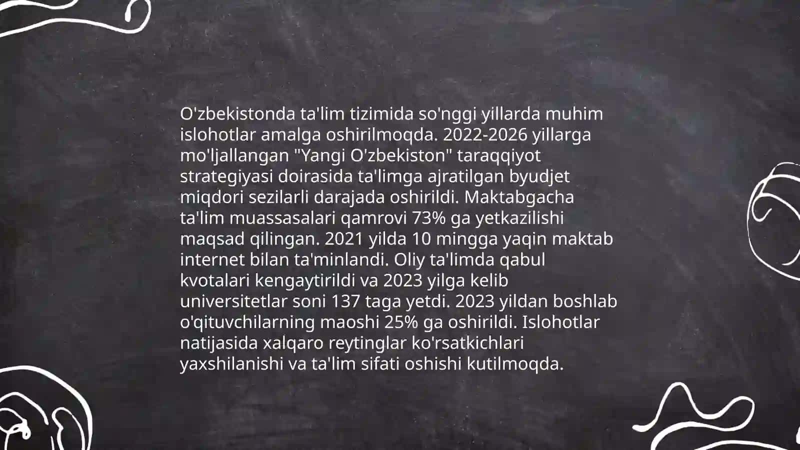 O'zbekiston Respublikasidagi ijtimoiy sohadagi islohotlar 3