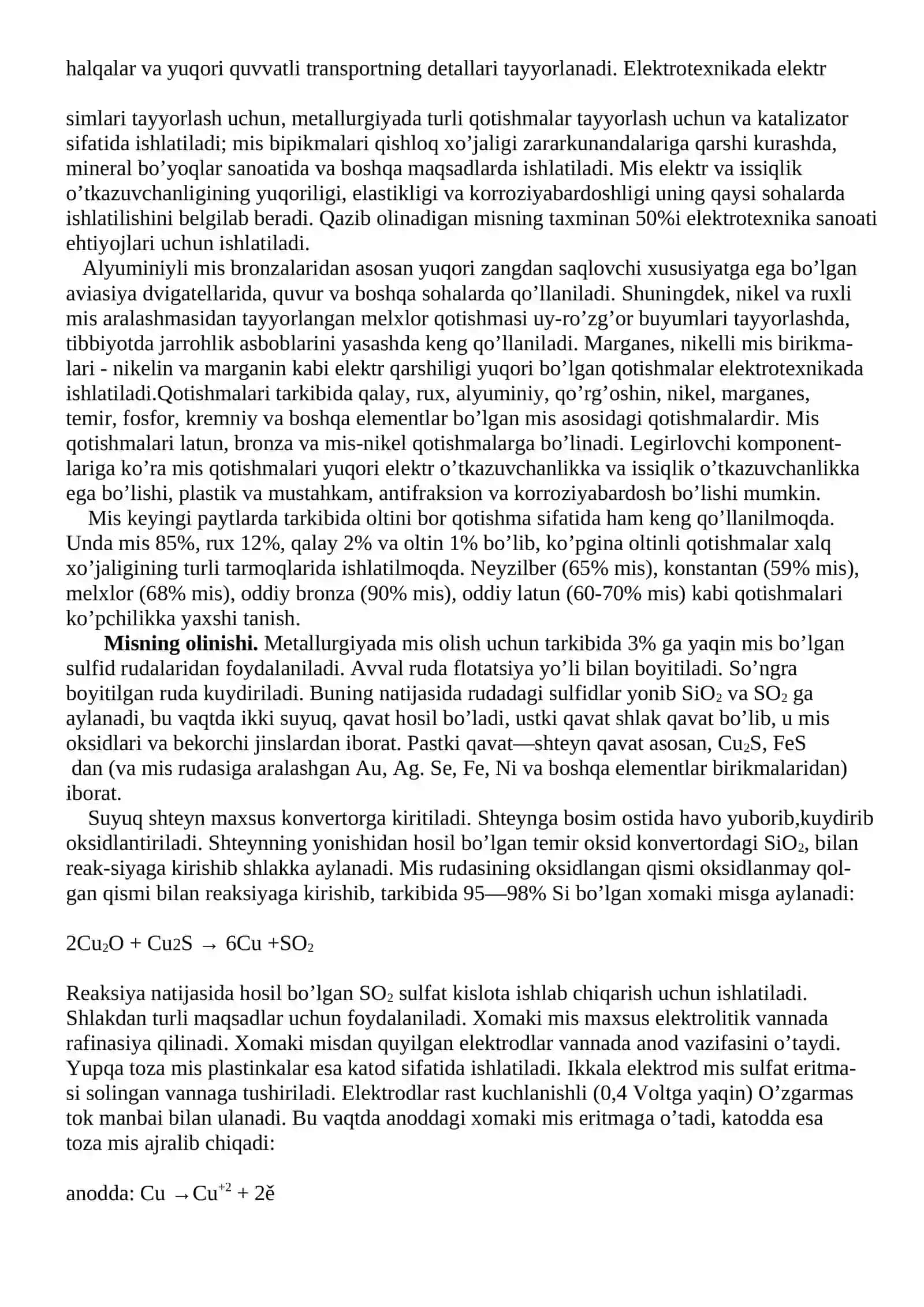 Misning tabiatda tarqalishi, olinishi, kimyoviy fizik xossalari 3
