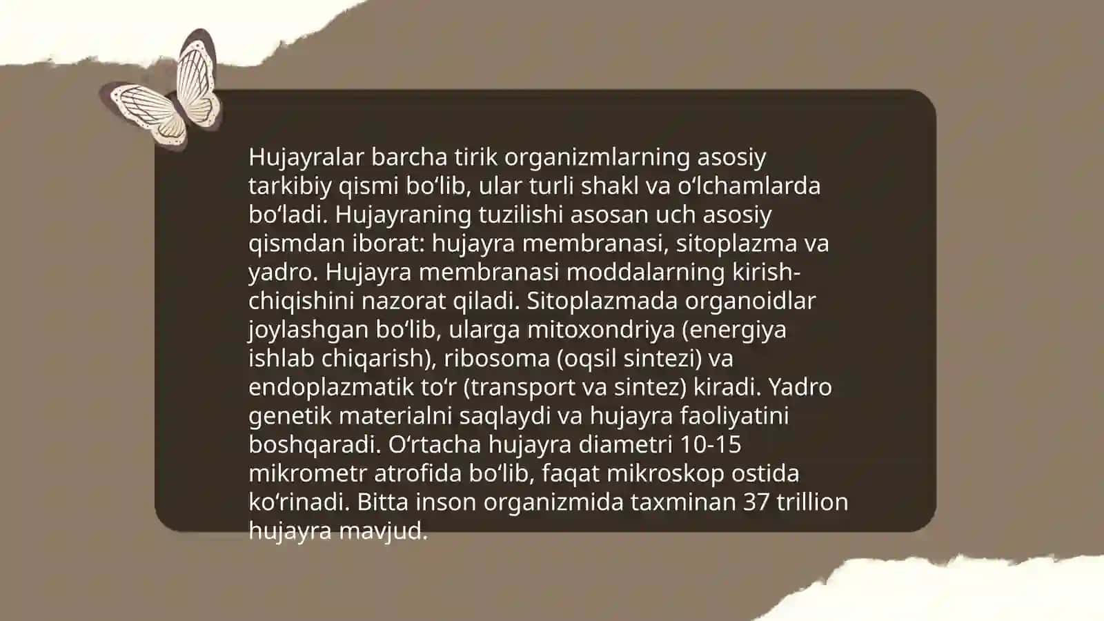 Hujayrada moddalar,energiya va ma'lumotlar oqimi. Hujayra proflifatsiya muammolarining tibbiyotdagi ro'li 3