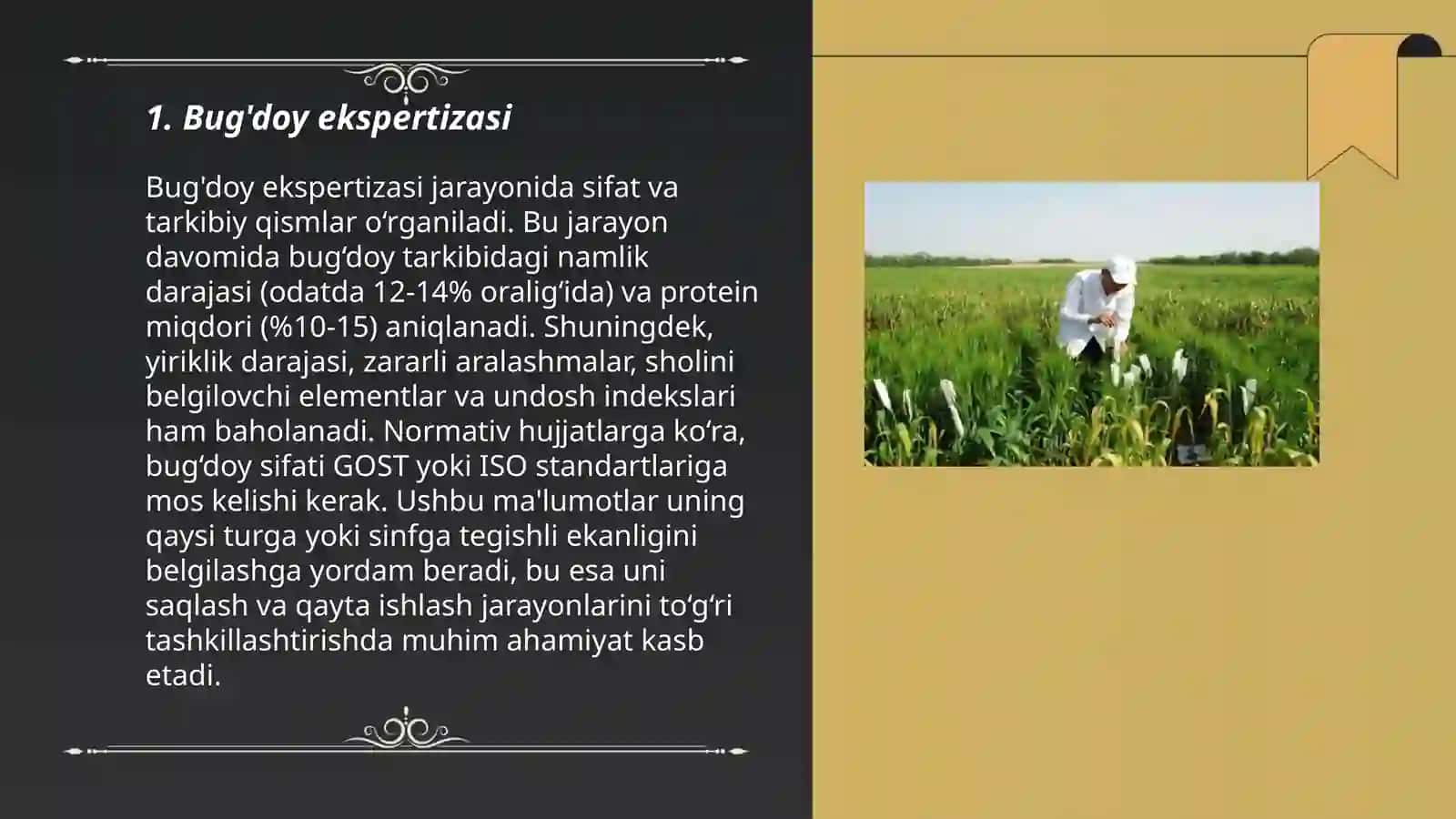Un, yorma, kraxmal, donli va dukkakli osimliklar ekspertizasi 3