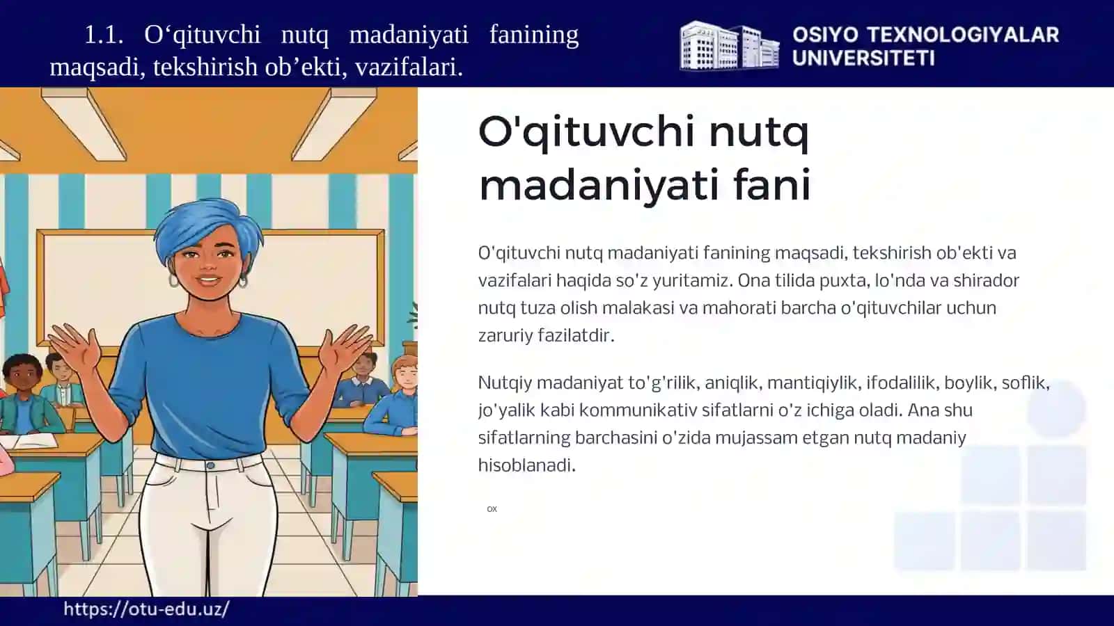 O'qituvchi nutq madaniyati fani 3