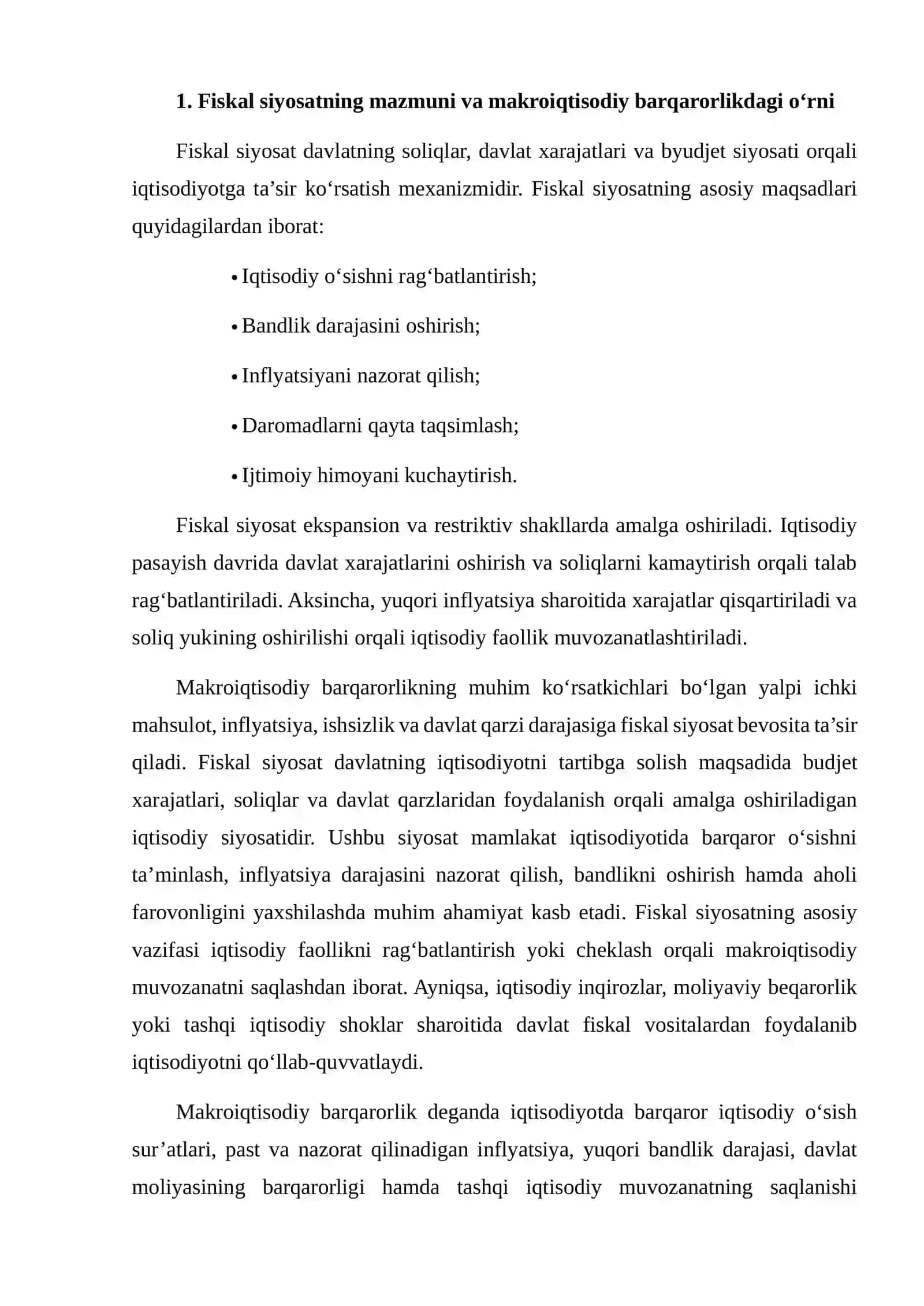 QOZOG‘ISTON MISOLIDA DAVLATNING FISKAL VA PUL-KREDIT SIYOSATINING MAKROIQTISODIY BARQARORLIKKA TA’SIRI 3