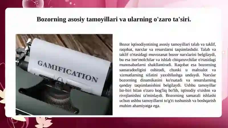 Bozorning asosiy tamoyillari va ularning o'zaro ta'siri 3