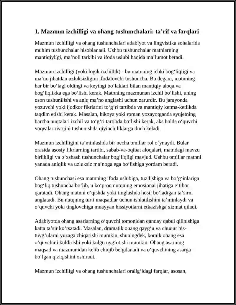 MONOLOGIK MATNDA MAZMUN IZCHILLIGI VA OHANG 3