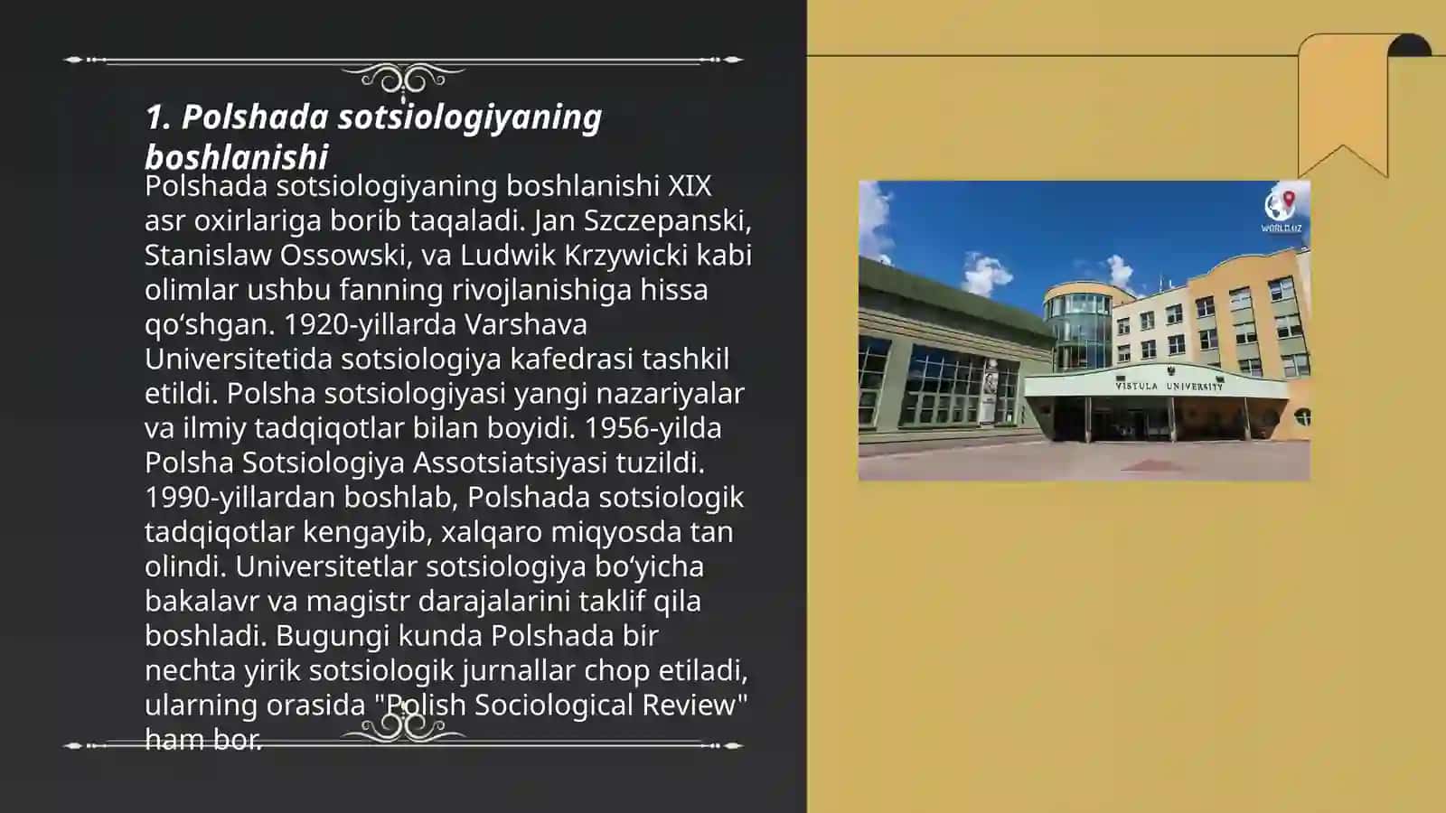 Polshada sotsiologiya fanining rivojlanish bosqichlari 3