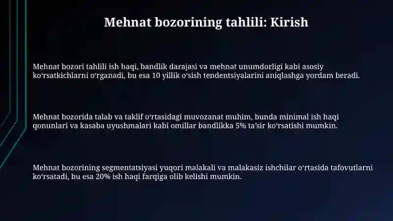 Mehnat, Kapital va Yer Bozorlarini Tahlil Qilish 3