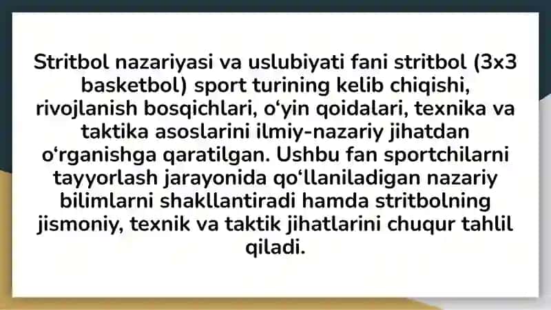 Stritbol nazariyasi va uslubiyati fanining maqsadi va uslubiyatlari 3