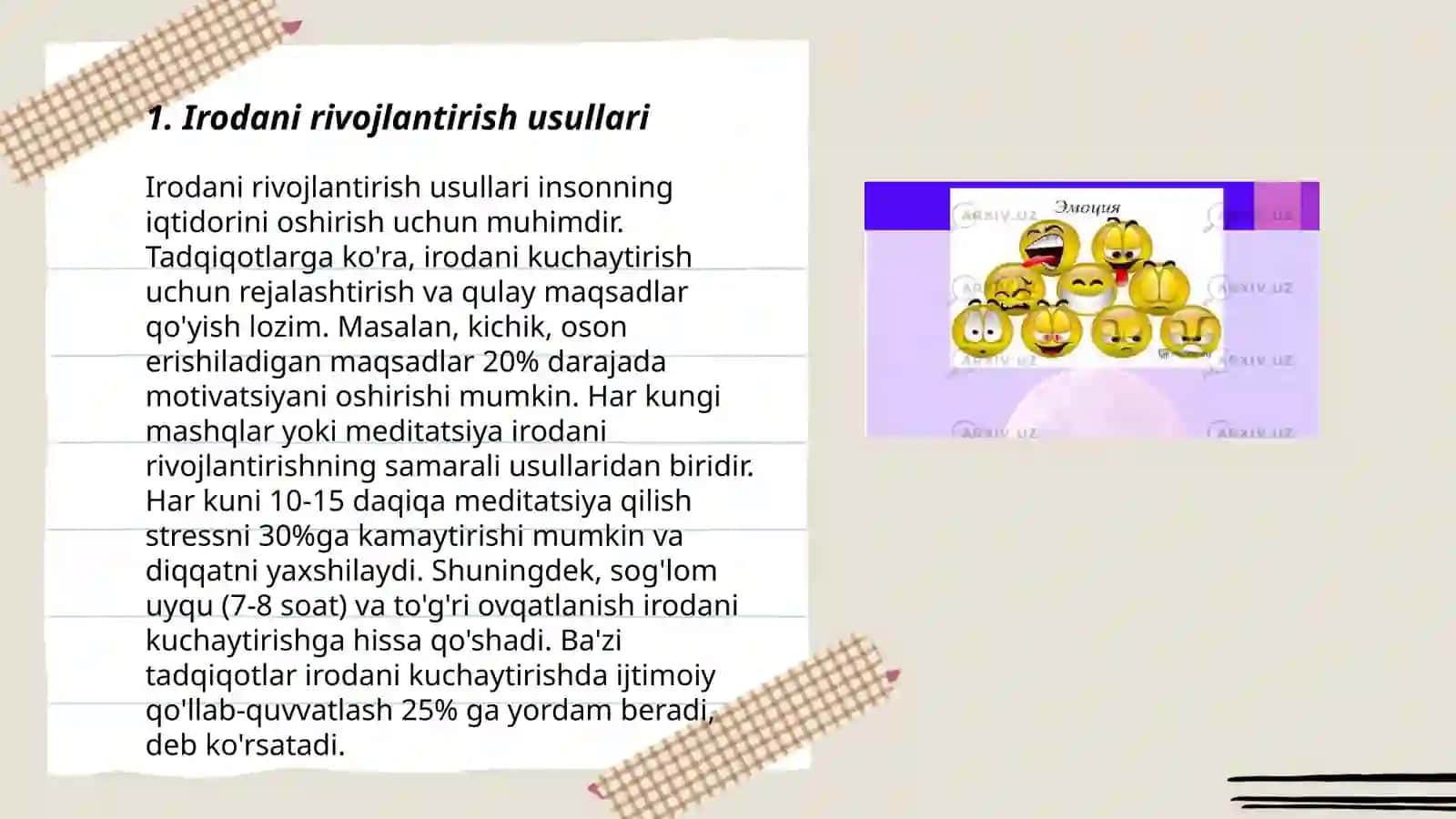 Iroda va irodani mustahkamlovchi psixologik mashg‘ulotlar 3