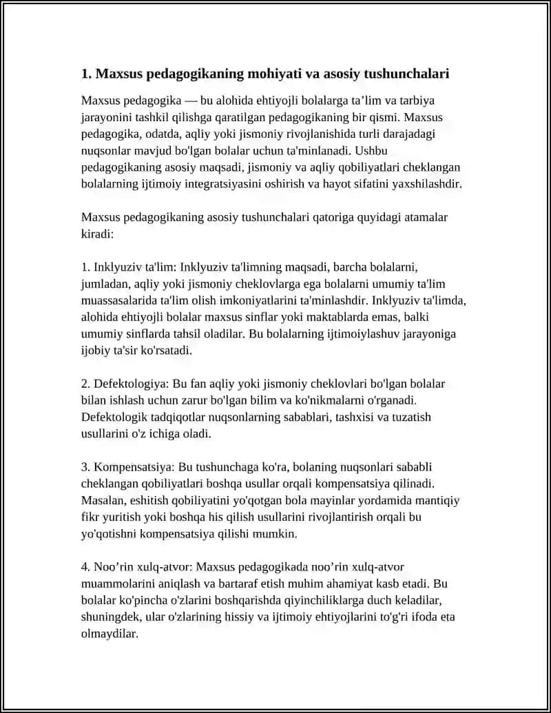 MAXSUS PEDAGOGIKANING ASOSIY TUSHUNCHASI VA FANLAR BILAN ALOQASI 3