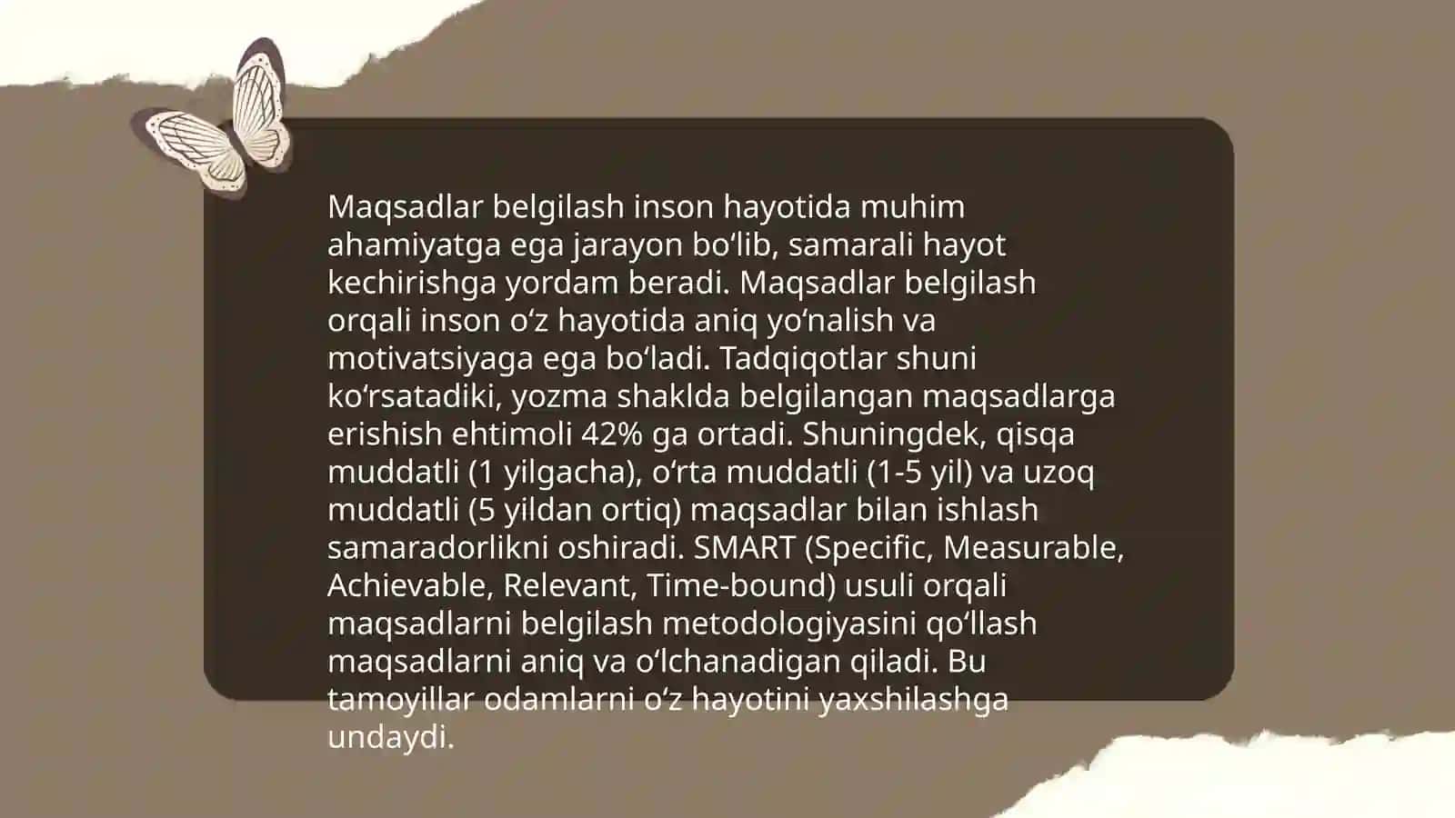 Maqsadlar belgilash 3