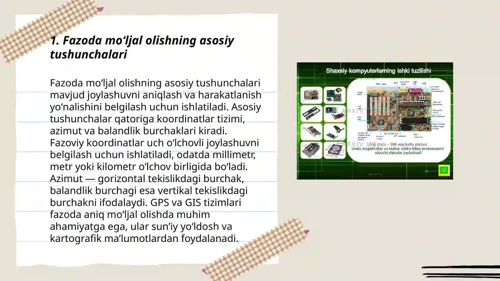 Fazoda moʻljal olish va vaqt haqida tushuncha berish 3
