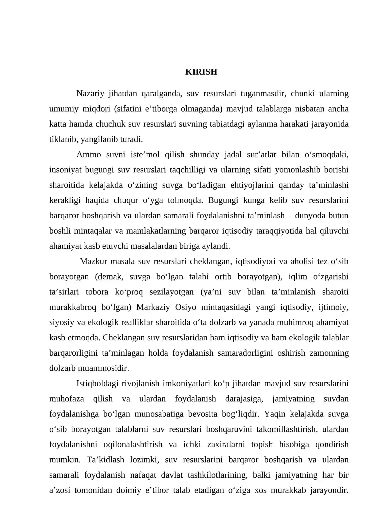 Suvlar va suv havzalaridan foydalanish shartlari 3