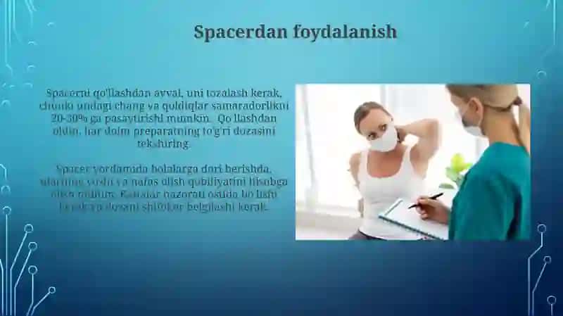 Oddiy fizioterapevtik muolajalarnu bajarish Ingalyatordan foydalanish 3
