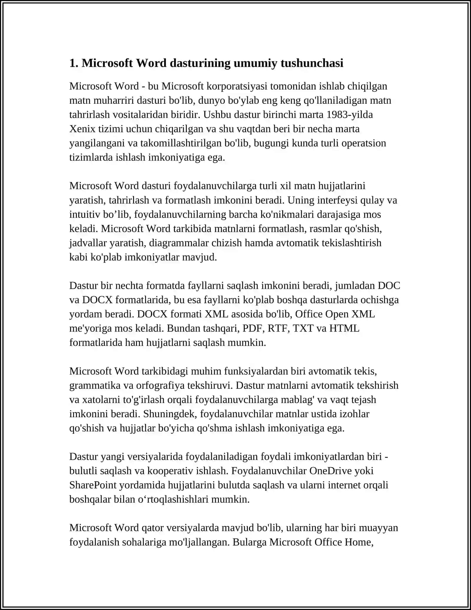 MICROSOFT WORD MATN MUHARRIRI VA UNING INTERFEYSI 3