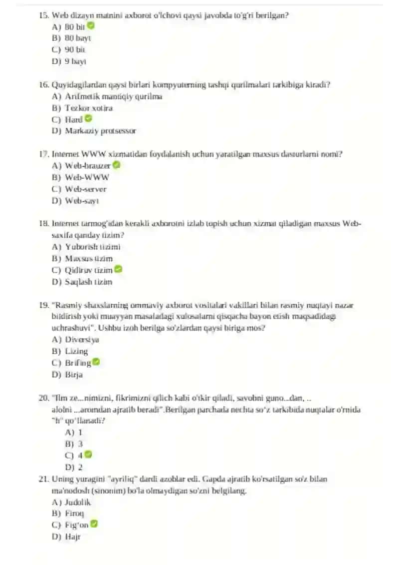 2025 yilgi argos IQ test javoblari 3