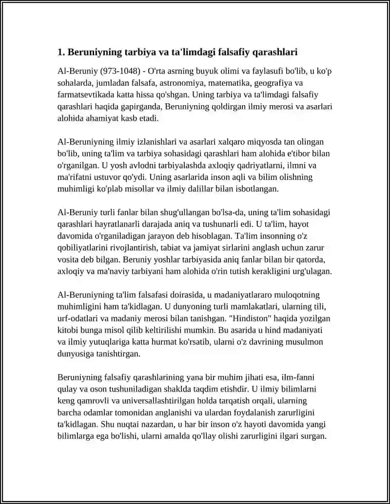 ABU RAYHON BERUNIYNING PEDAGOGIK QARASHLARI 3