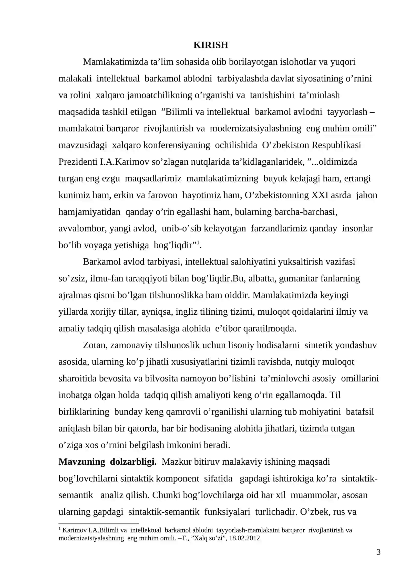 Hozirgi zamon ingliz tilida gap strukturasida bog’lovchilarning (Conjunctions) ishlatilishi 3