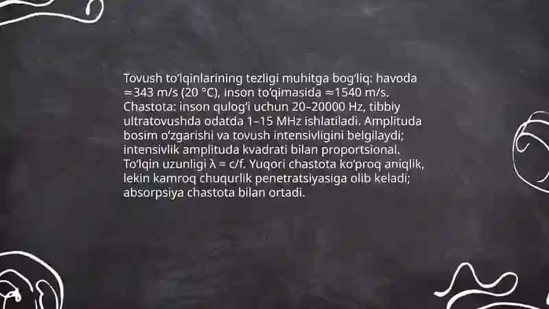 Akustika asoslari.Tibbiyotda tovushdan foydalanish 3