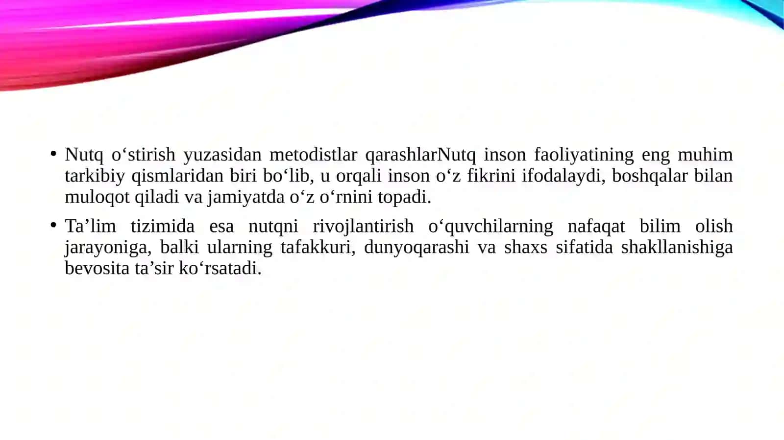 Nutq o‘stirish yuzasidan metodistlar qarashlarini o‘rganish 3