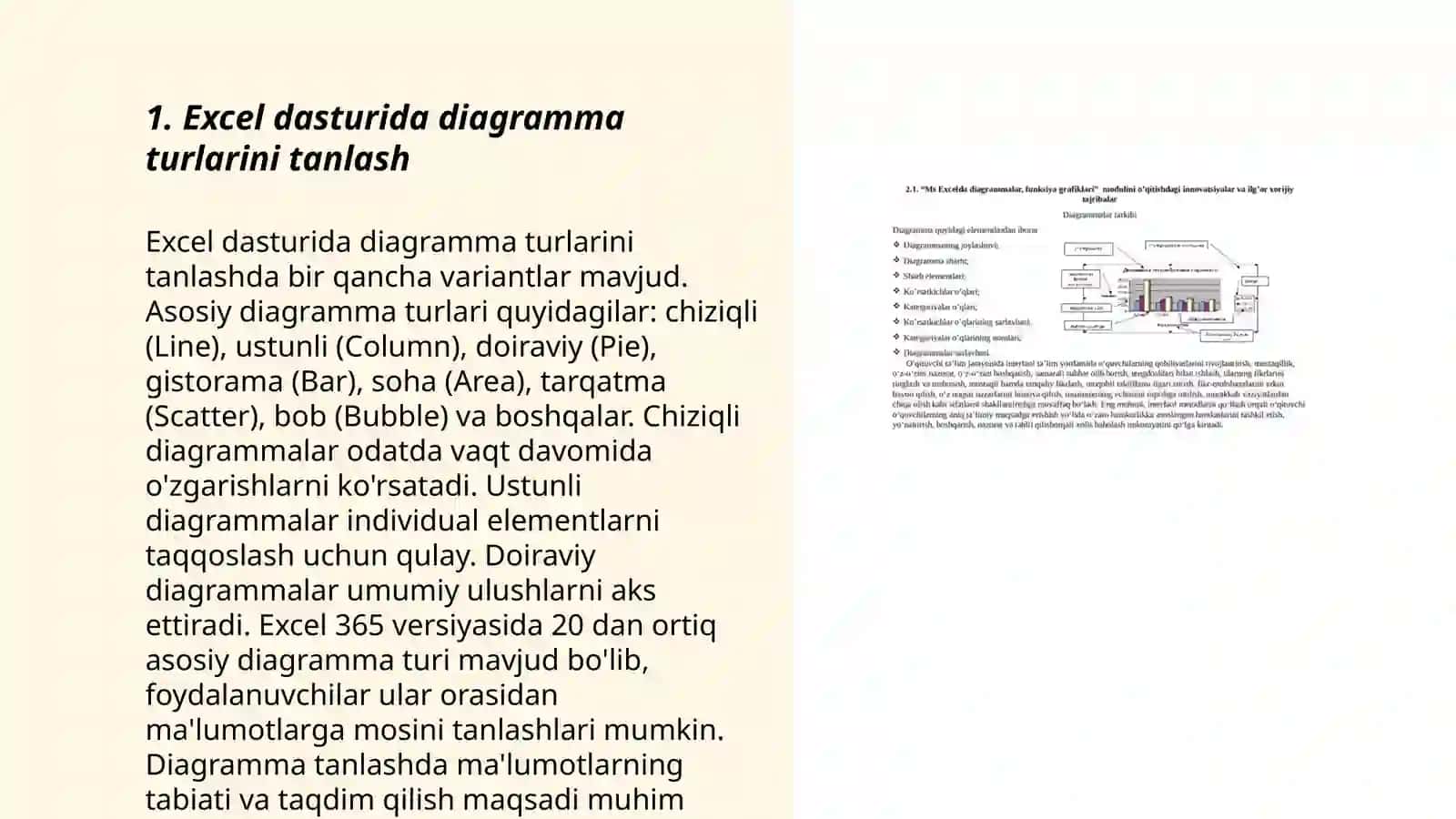 Excel dasturida diagrammalar yaratish 3