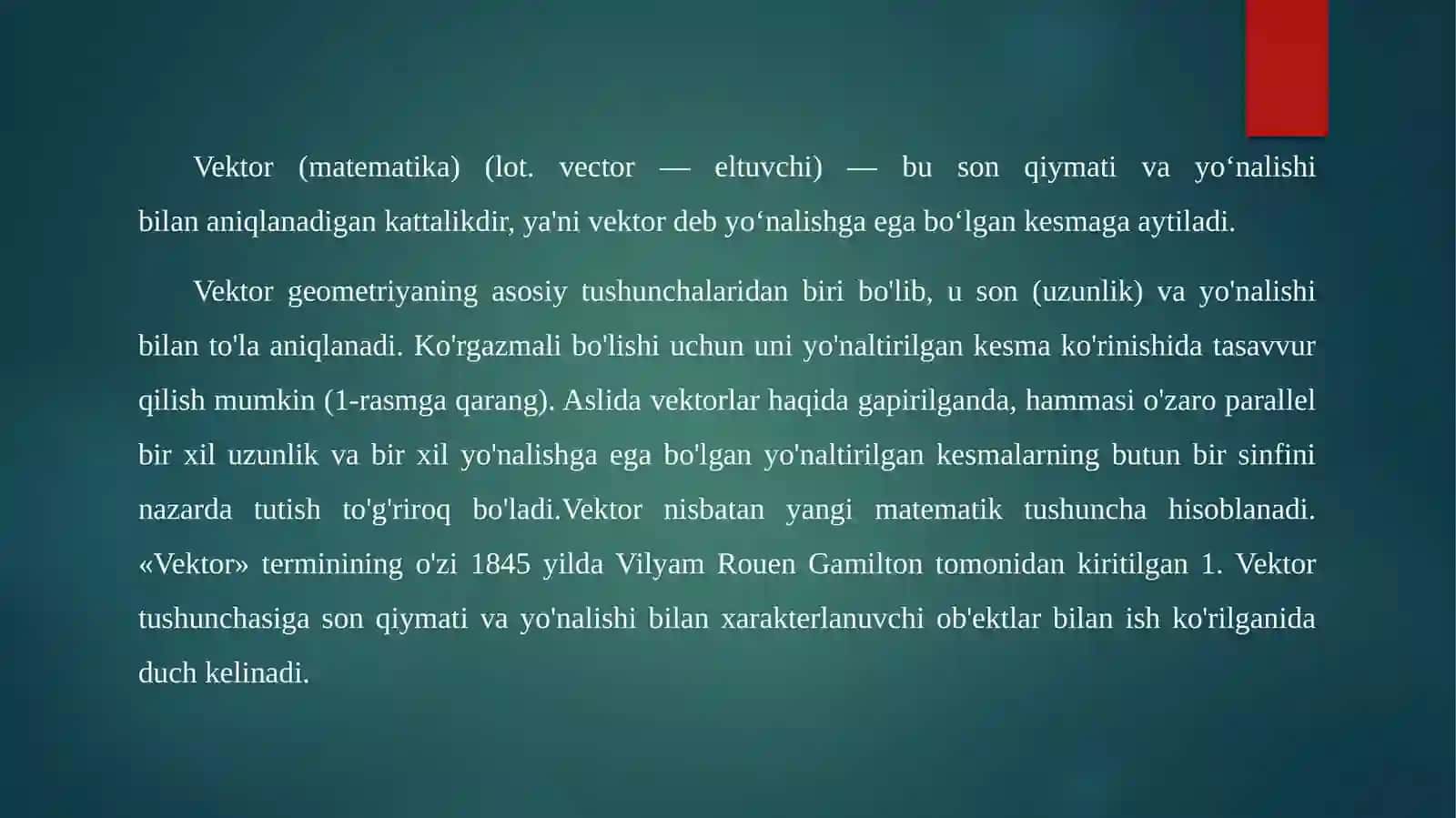 Ikki vektor orasidagi burchak va ularning skalyar koʻpaytmasi 3