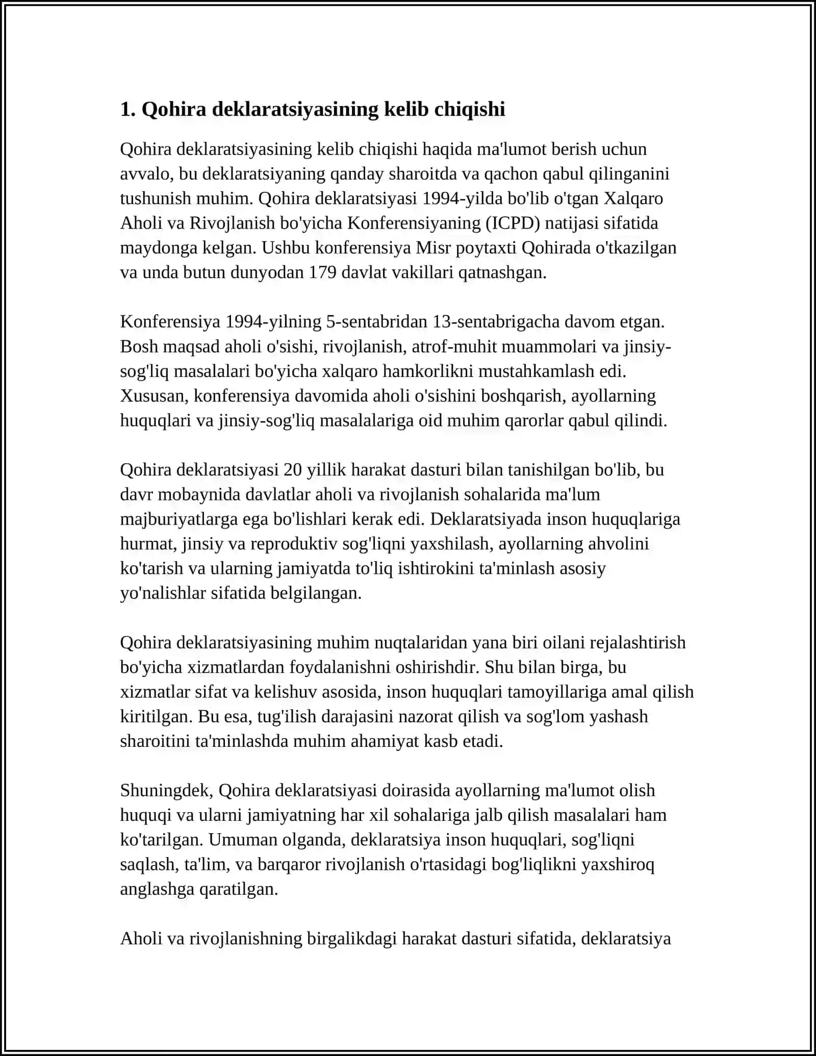 QOHIRA DEKLARATSIYASINING TARIXI VA MAZMUNI 3