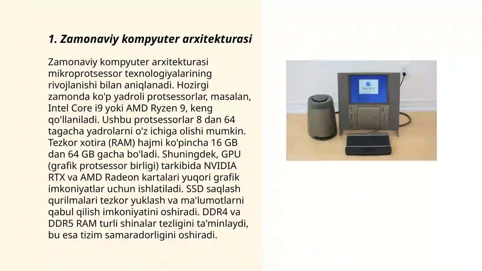 Zamonaviy kompyuterlar platformasi va xususiyatlari 3