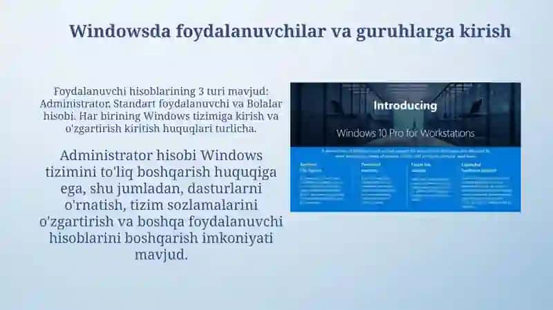 Windows operatsion tizimida foydalanuvchilar va guruhlarni boshqarish 3