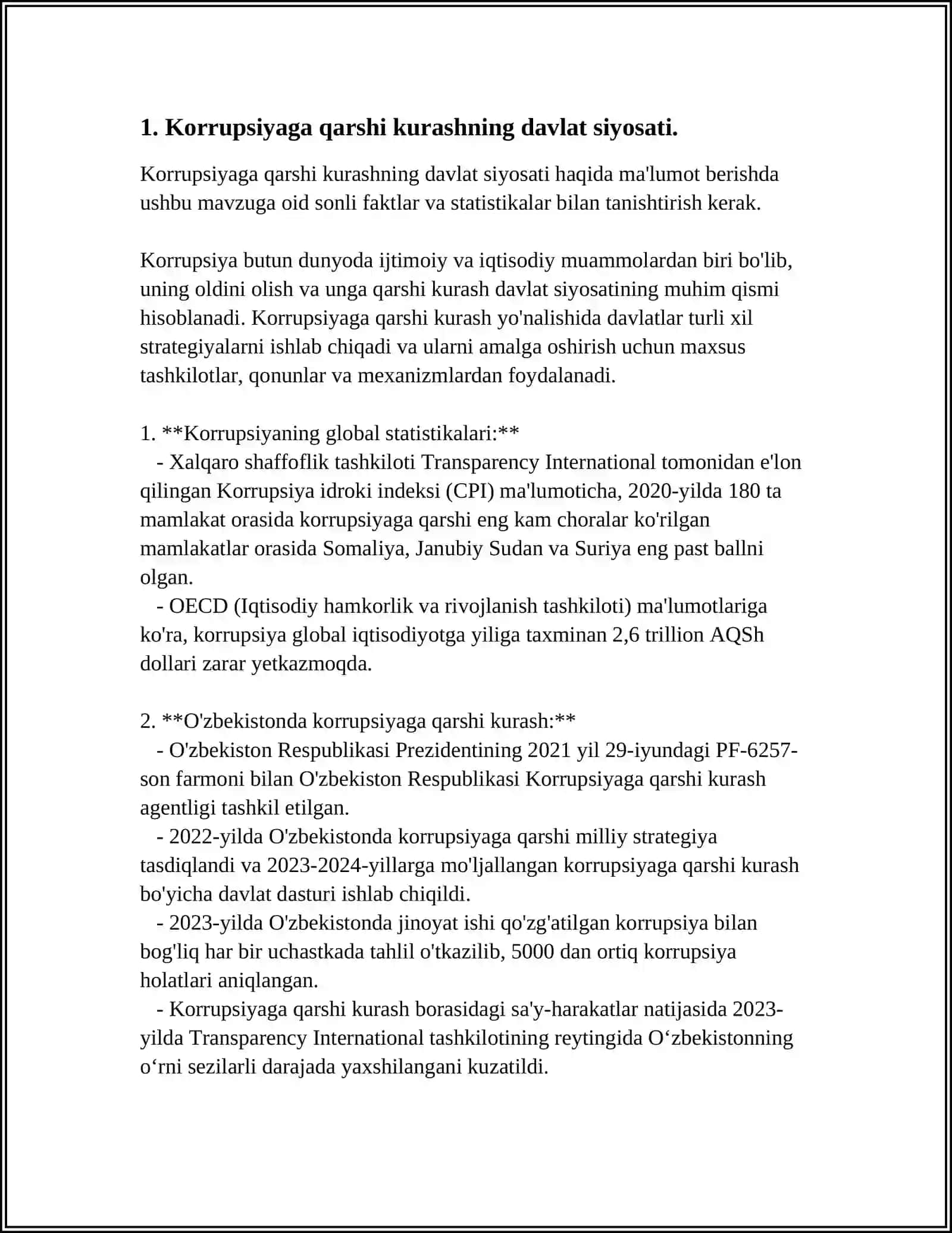 O'ZBEKISTONDA KORRUPSIYAGA QARSHI KURASH MEXANIZMLARI 3