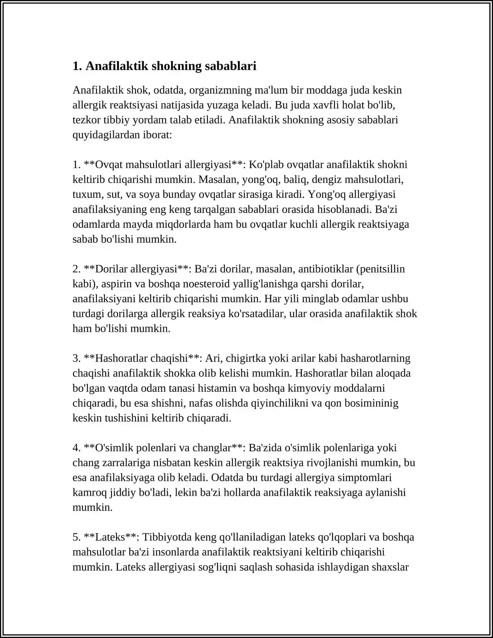 ANAFILAKTIK SHOK VA UNI DAVOLASH 3