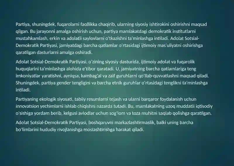 Adolat Sotsial-Demokratik Partiyasi 3