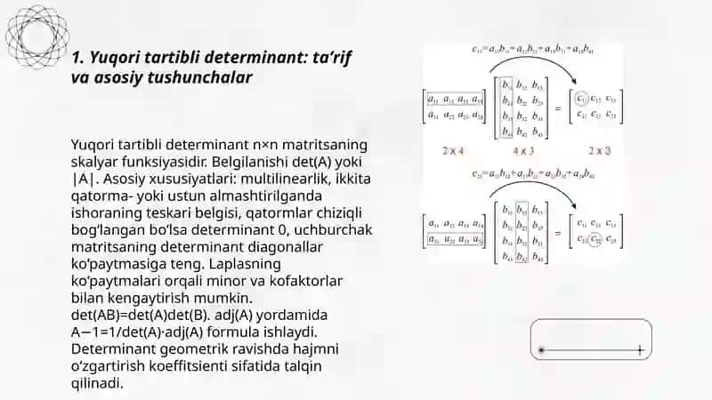 Yuqori tartibli determinant 3