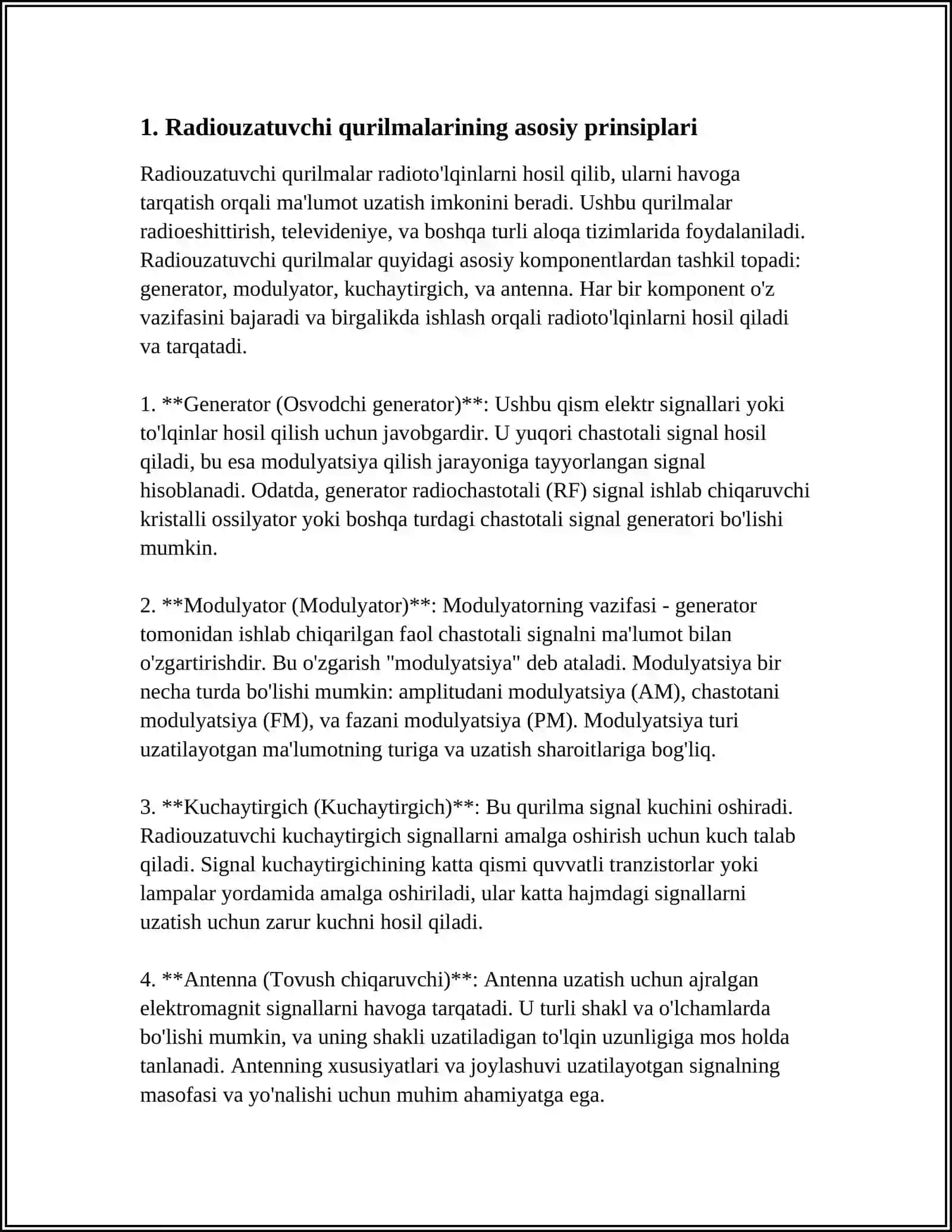 RADIOUZATUVCHI QURILMALARINING ISHLASHI HAQIDA UMUMIY MA'LUMOT 3