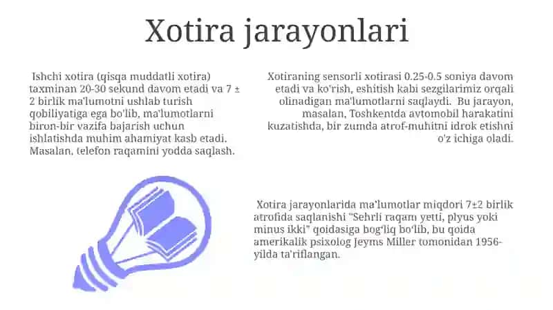Xotirani yaxshilash usullari 3