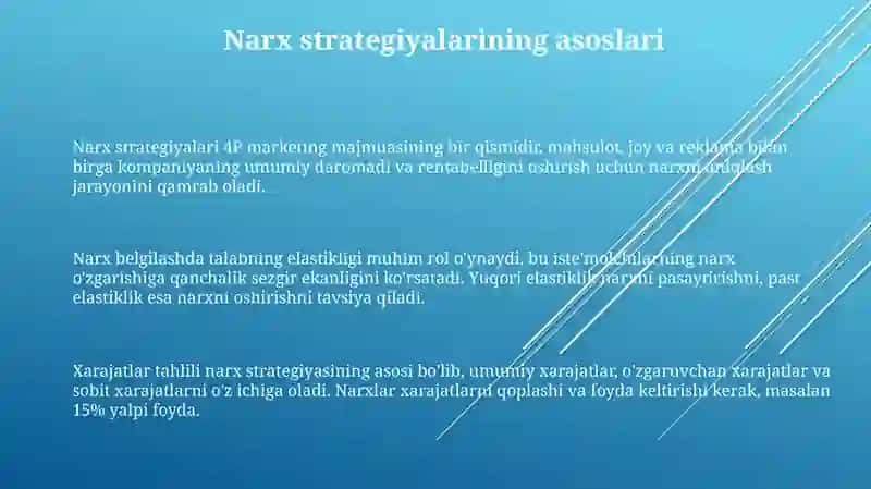 Bozordanarxbelgilashstrategiyalariningasoslari.Birinchidarajalinarxbelgilashstrategiyasi 3
