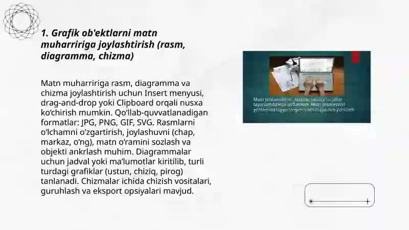 Matn muharriri yordamida grafik ob'ektlar bilan ishlash 3