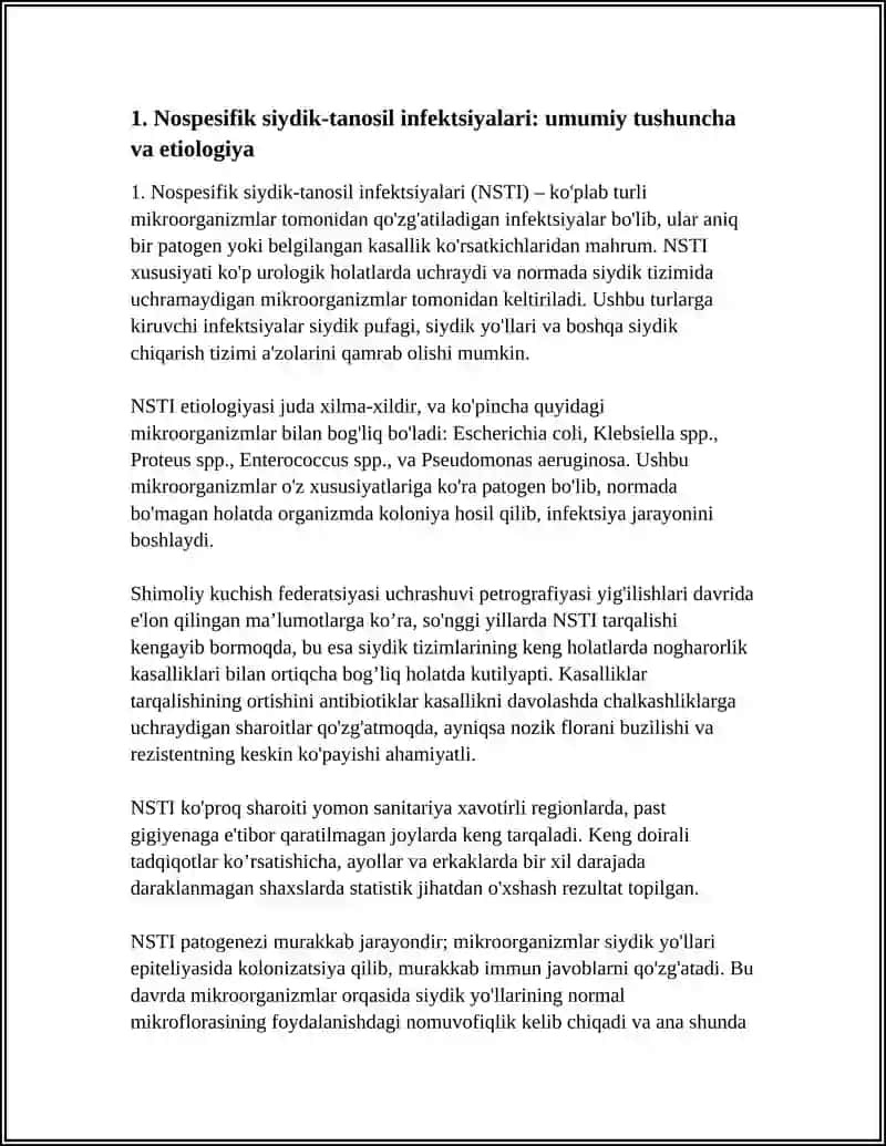 SIYDIK TANOSIL A'ZOLARINING NOSPESIFIK INFEKSIYA QO'ZG'ATUVCHILARI, PATOGENEZ LABORATORIYA TASHXISI 3