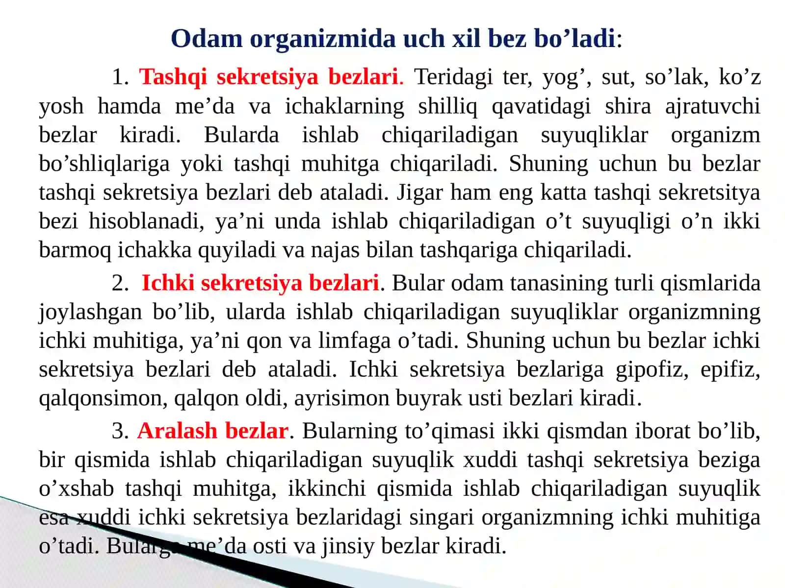 ISHKI SEKRETSIYA BEZLARINING TUZILISHI, FUNKSIYALARI VA YOSHGA BOG’LIQ XUSUSIYATLARI 3
