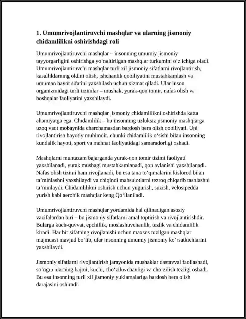 Umumrivojlantiruvchi Mashqlar 3