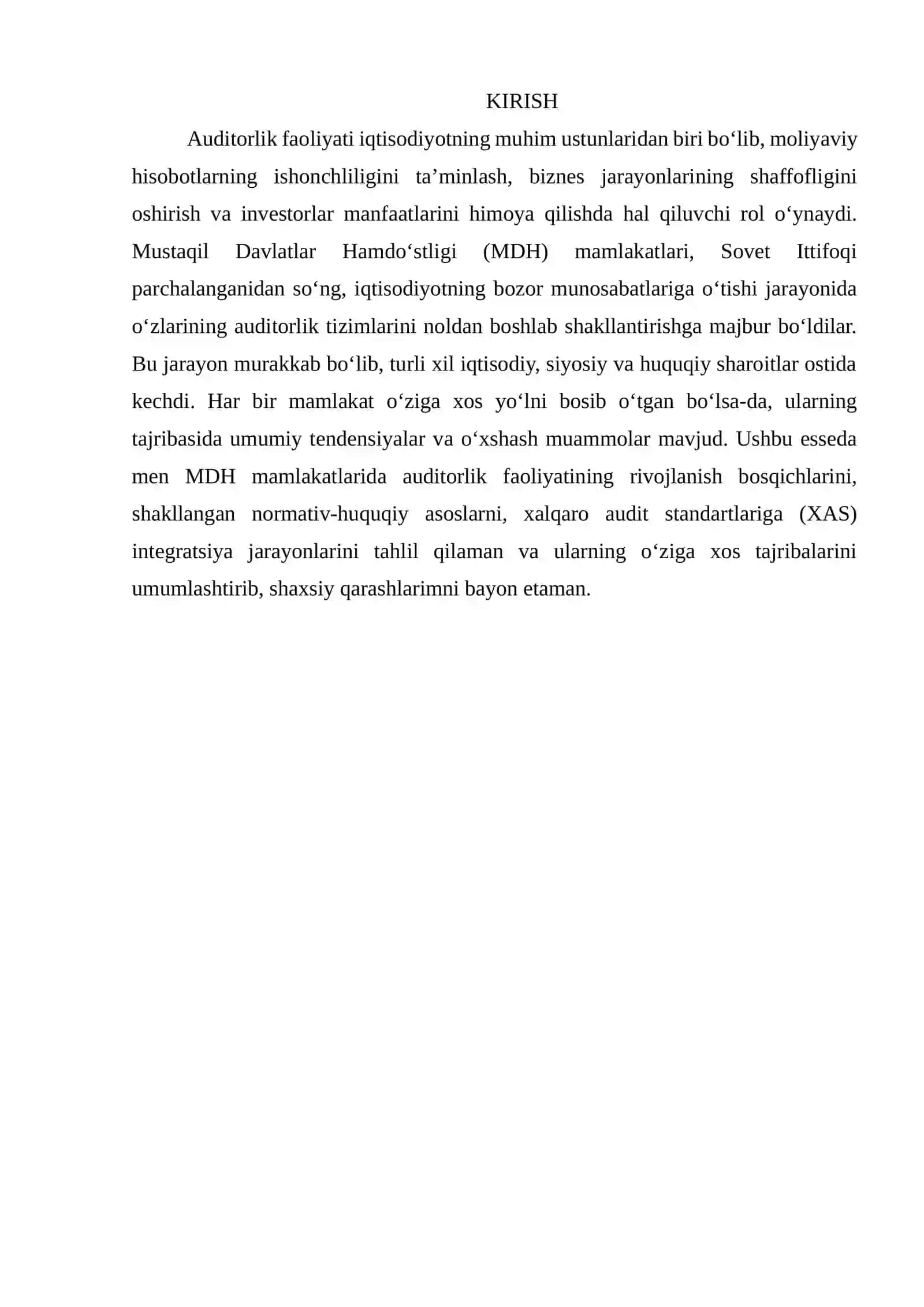 MUSTAQIL DAVLATLAR XAMDO'STLIGI MAMLAKATLARIGA AUDITORLIK FAOLIYATINI O'RGANISH TAJRIBASI 3