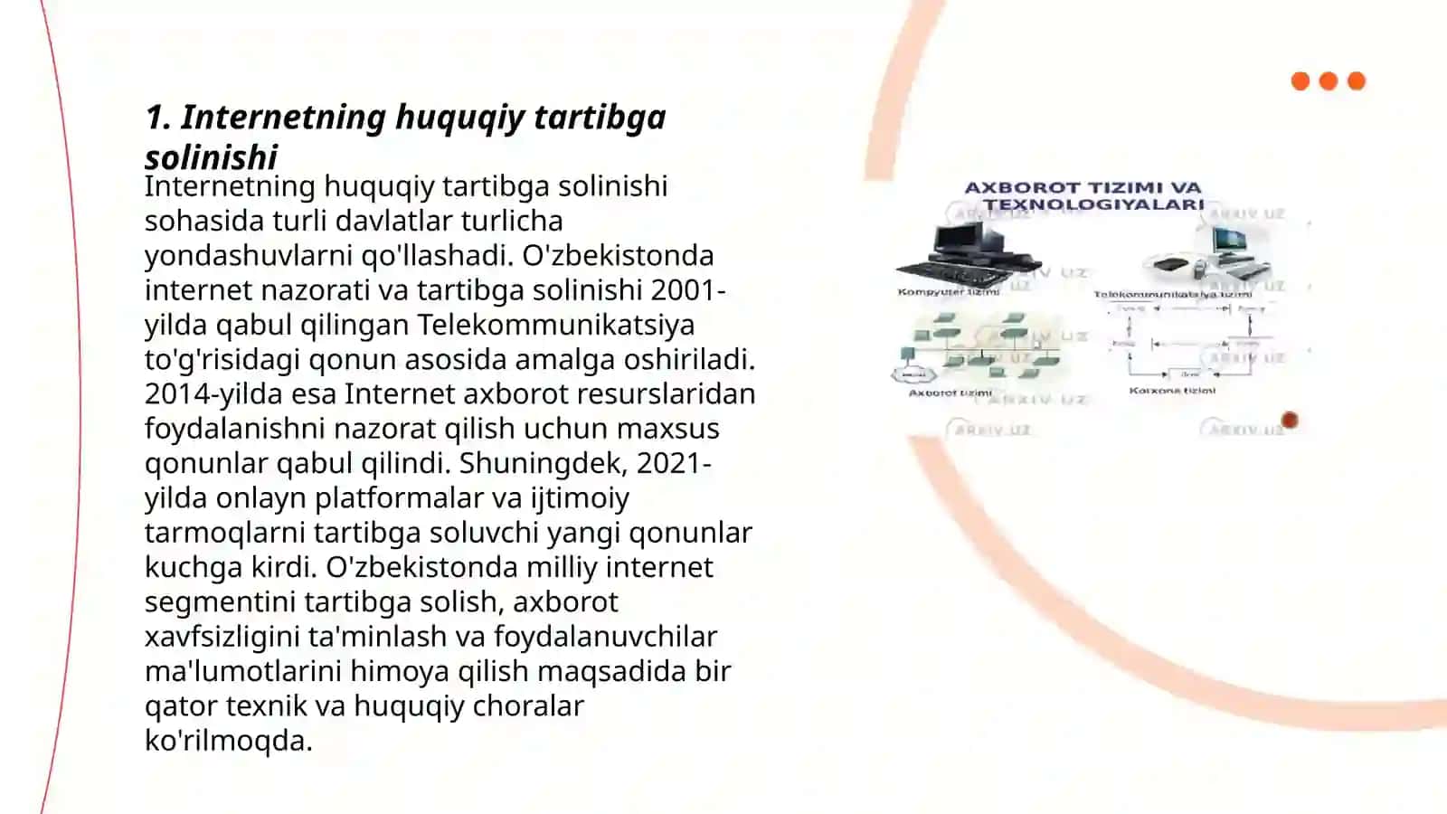 Internetning huquqiy muhitdagi o'rni texnologiya va axborot resursi sifatida 3